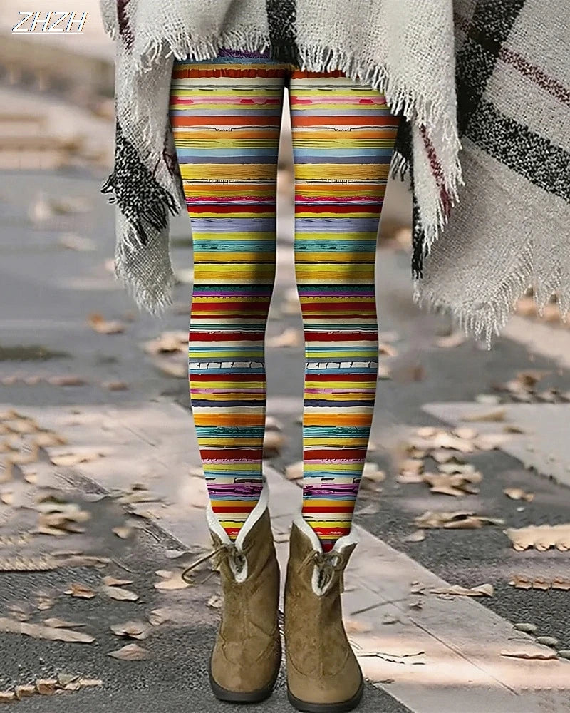 Women's Striped Leggings