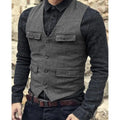 Men's Steampunk Wool Tweed Waistcoat