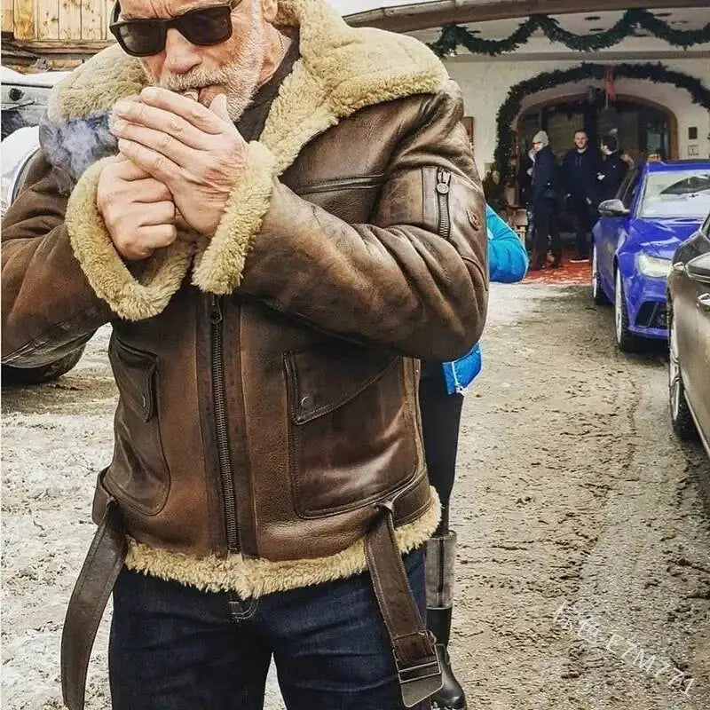 Men's Vintage PU Leather Zip Jacket