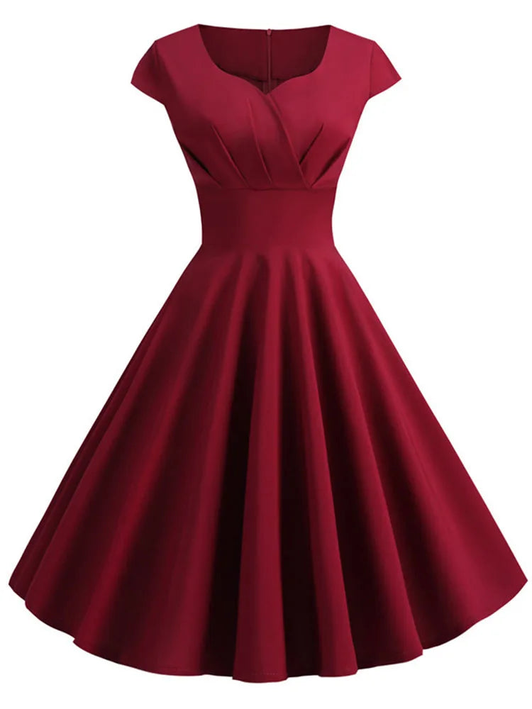 Women's Vintage Pin-Up Midi Dress