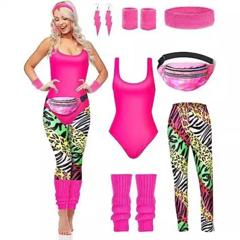 Women's Retro Glam Costume Set – Bold Game Theme Stage Outfit