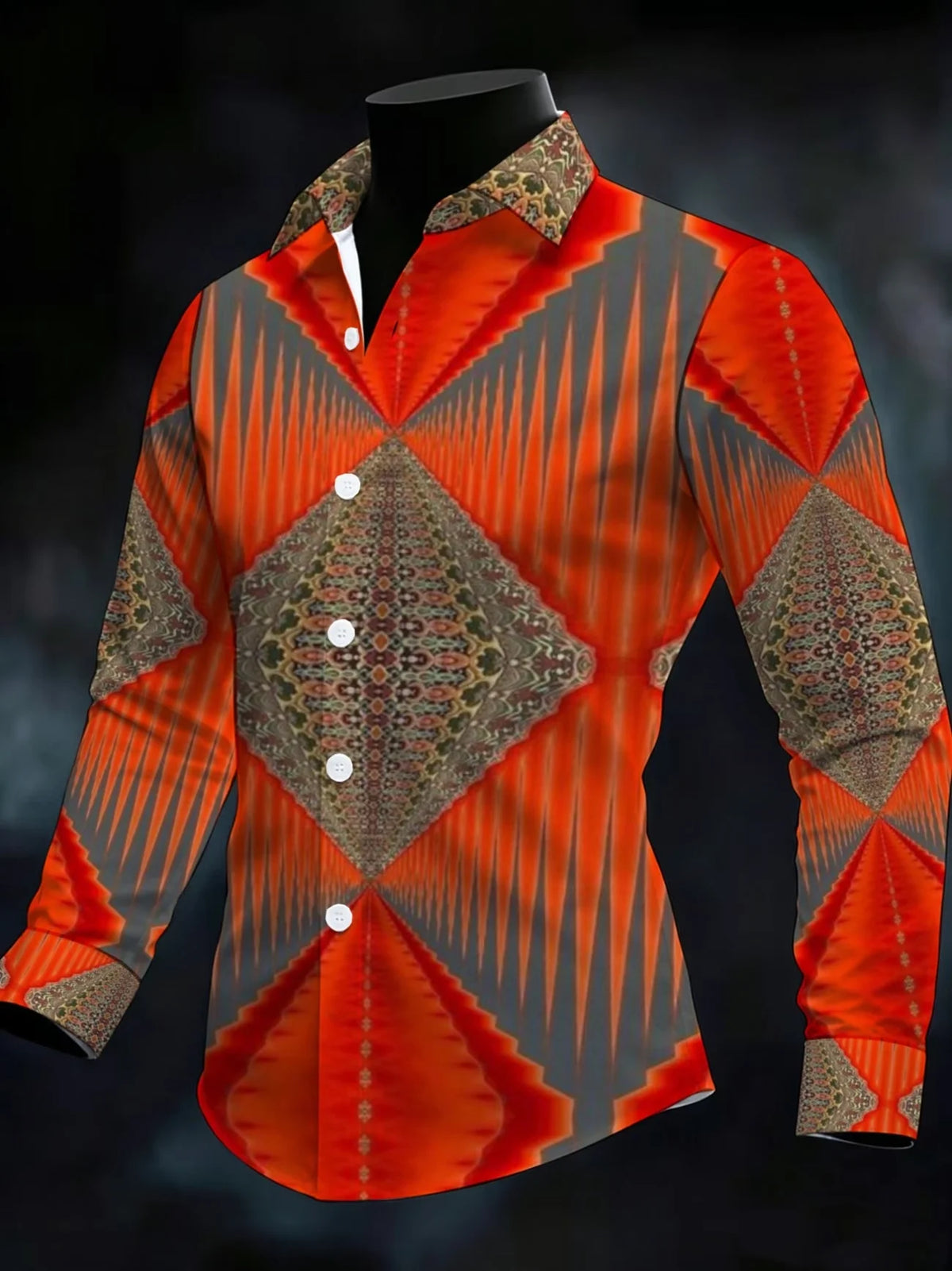 Men's Floral Print Long Sleeve Shirt – Bold Casual Style