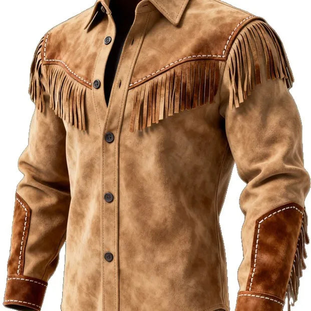 Men's Fur Fringed Winter Jacket – Vintage Streetwear Coat
