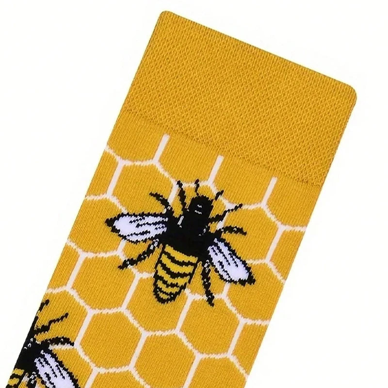 Women's Cartoon Bee Print Socks