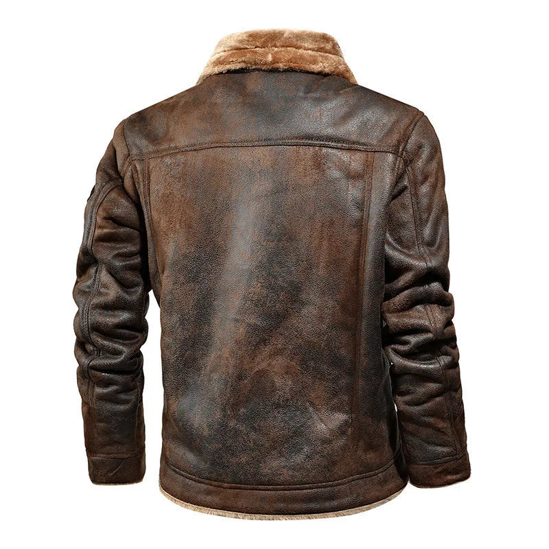 Men's Genuine Leather Bomber Jacket