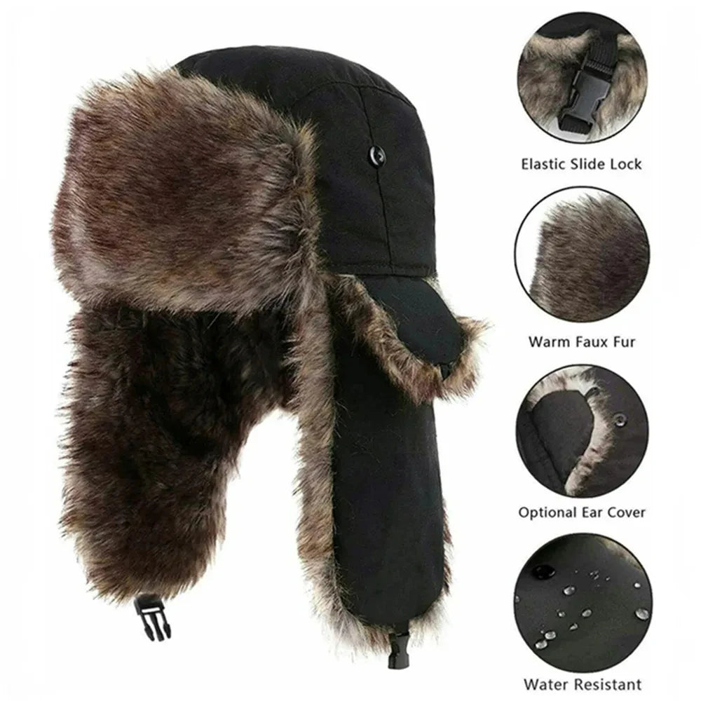 Men's Russian Ushanka Trapper Hat