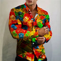 Men's Food Print Long-Sleeve Shirt