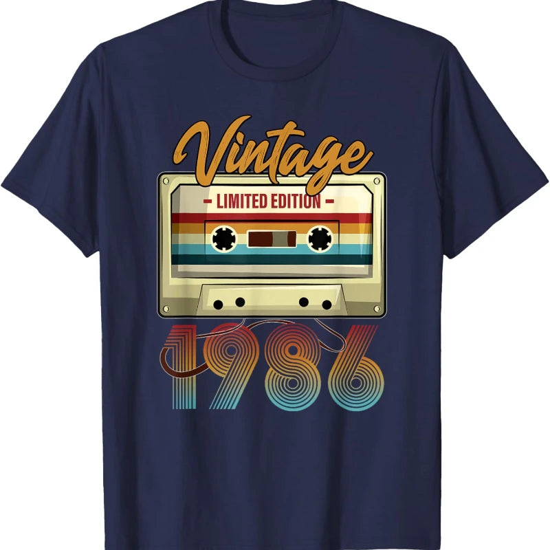 Vintage 1986 Birthday Cassette Tape T-Shirt
