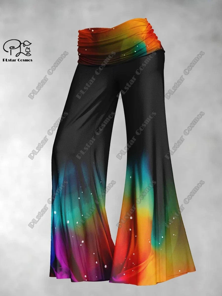 Women's Gradient Print Wide-Leg Pants