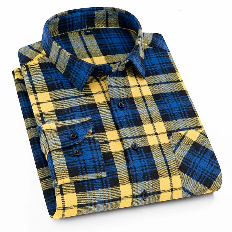Men's Red Checkered Flannel Shirt