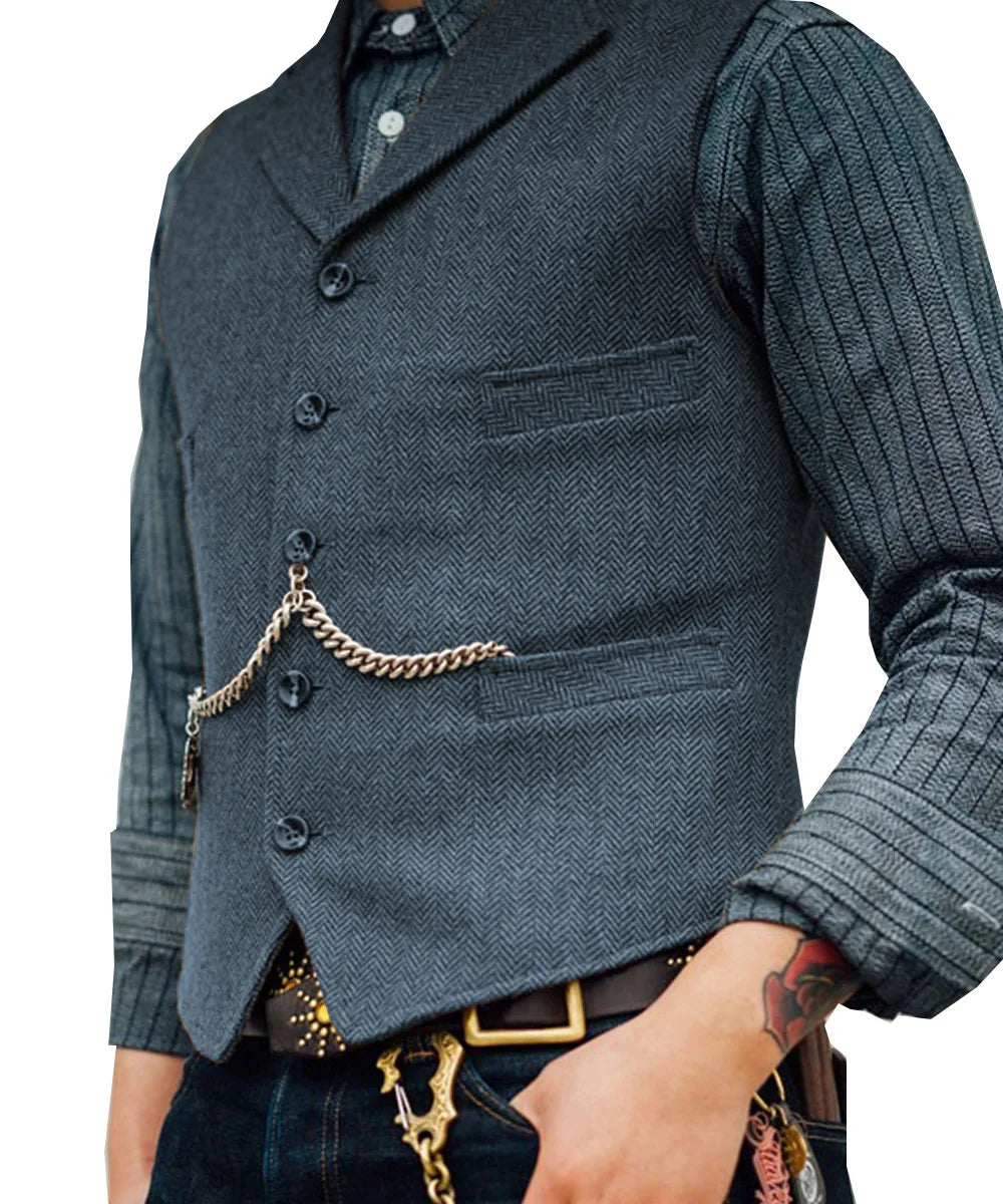 Men's Wool Tweed Waistcoat – Wedding Vest