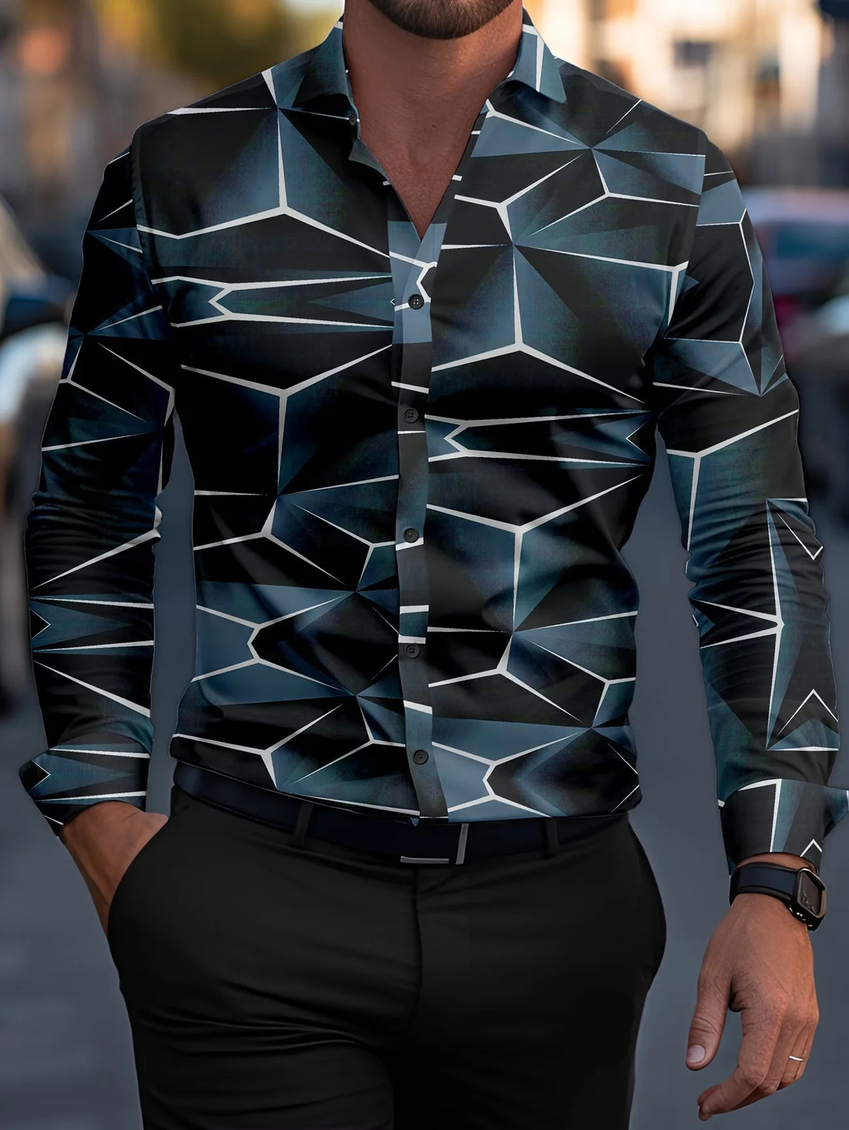 Men's Floral Print Long Sleeve Shirt – Bold Casual Style