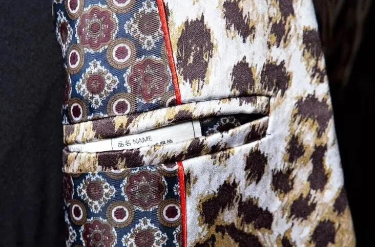 Men's Leopard Print Blazer Suit Set