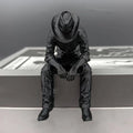 Sad Sitting Cowboy Sculpture – 3D Printed Western Statue