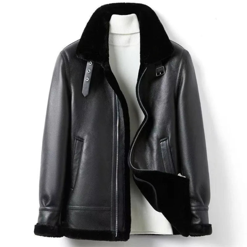 Men's Harajuku Aviator Shearling Bomber Jacket