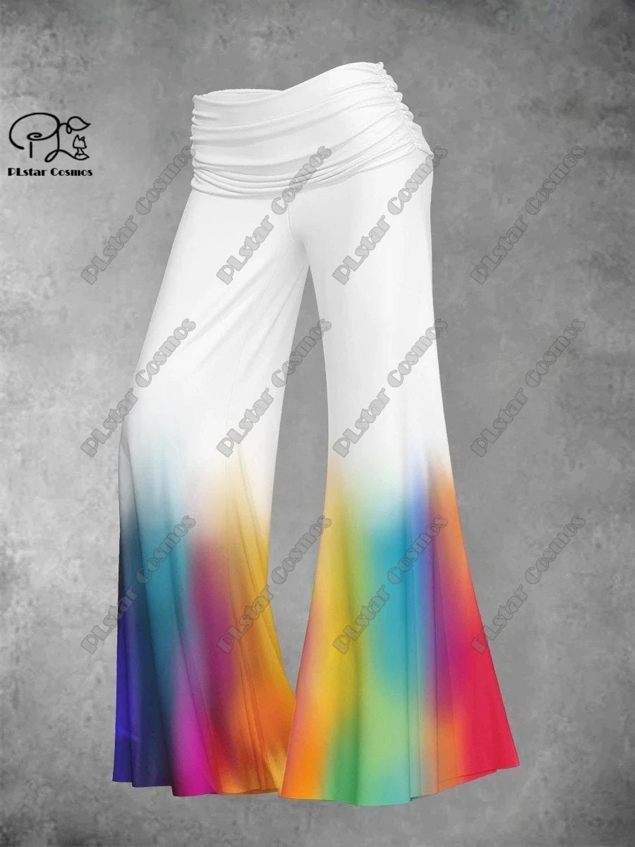 Women's Gradient Print Wide-Leg Pants