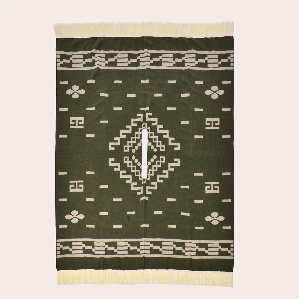 Men's Fringed Knit Poncho Cape