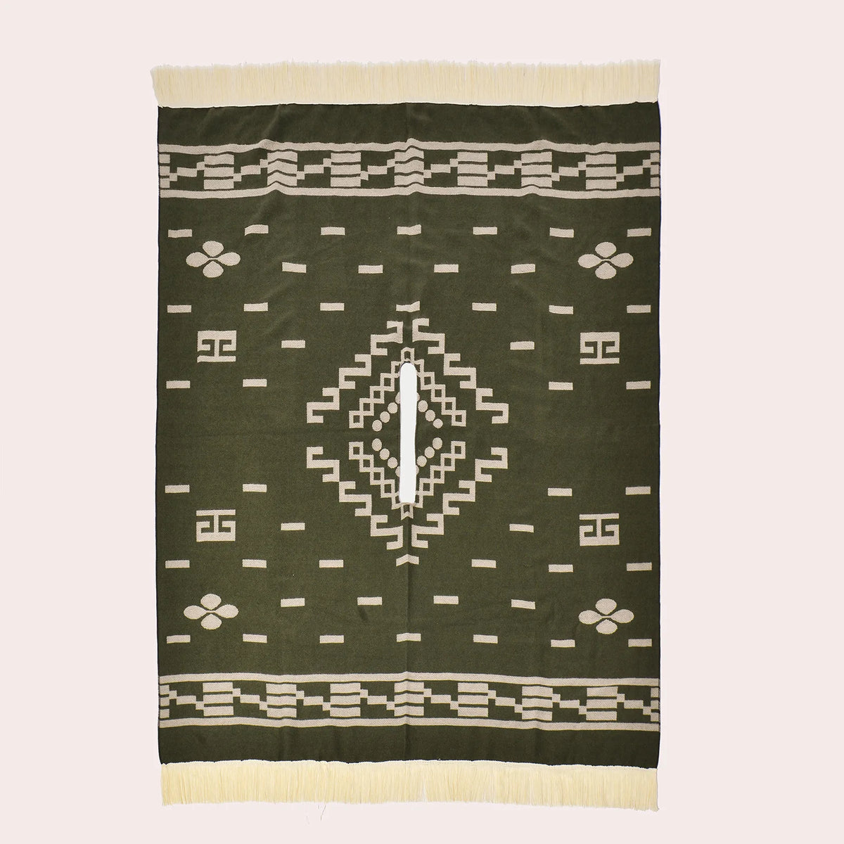 Men's Fringed Knit Poncho Cape
