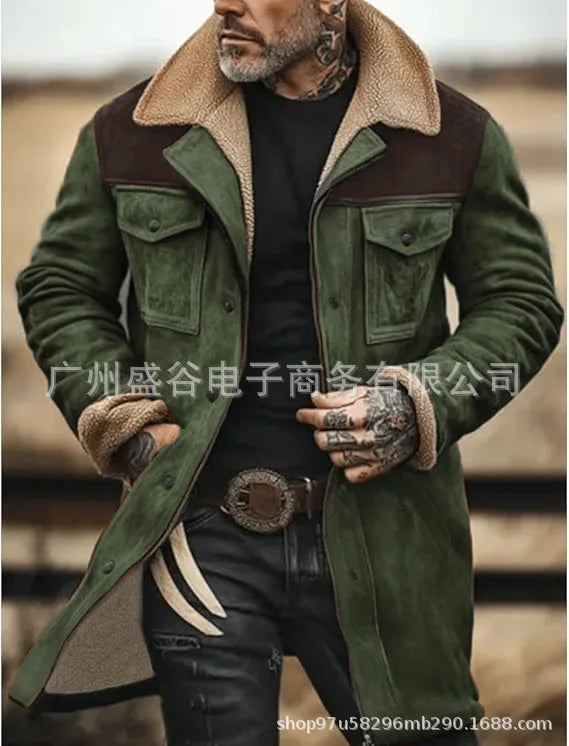 Men's Suede Multi-Pocket Zip Jacket