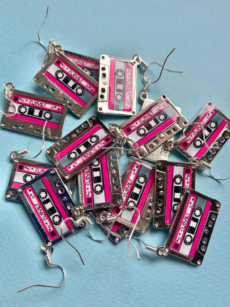 Cassette Tape Dangle Earrings