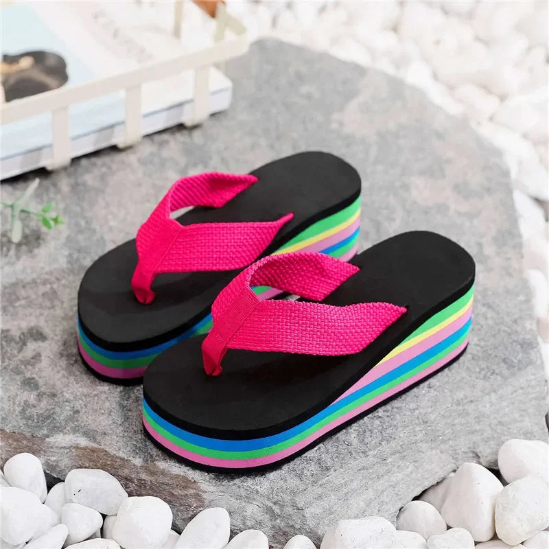 Women's Rainbow Platform Sandals