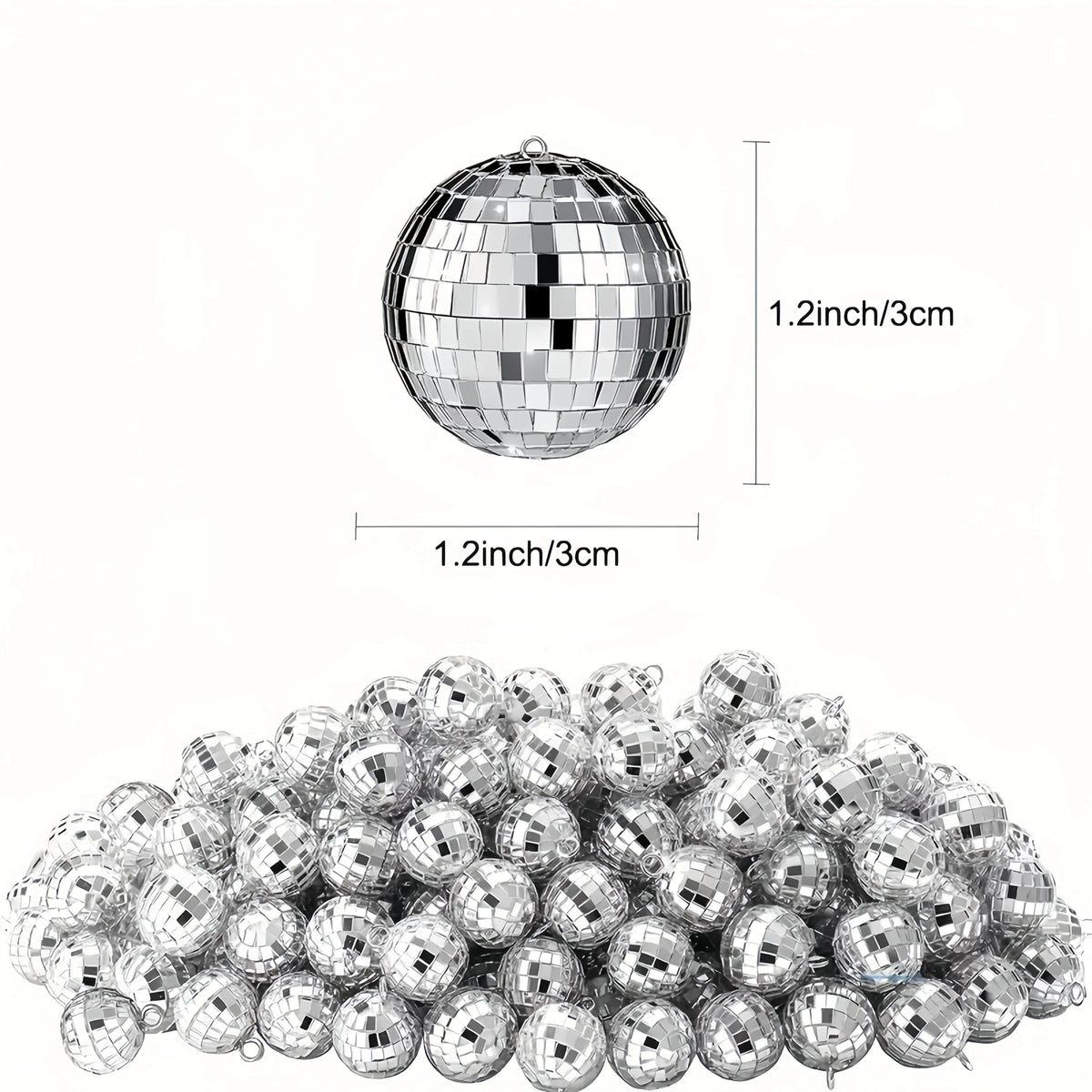 Mini Disco Mirror Ball Ornaments (12-Pack) – 70s Party Decor