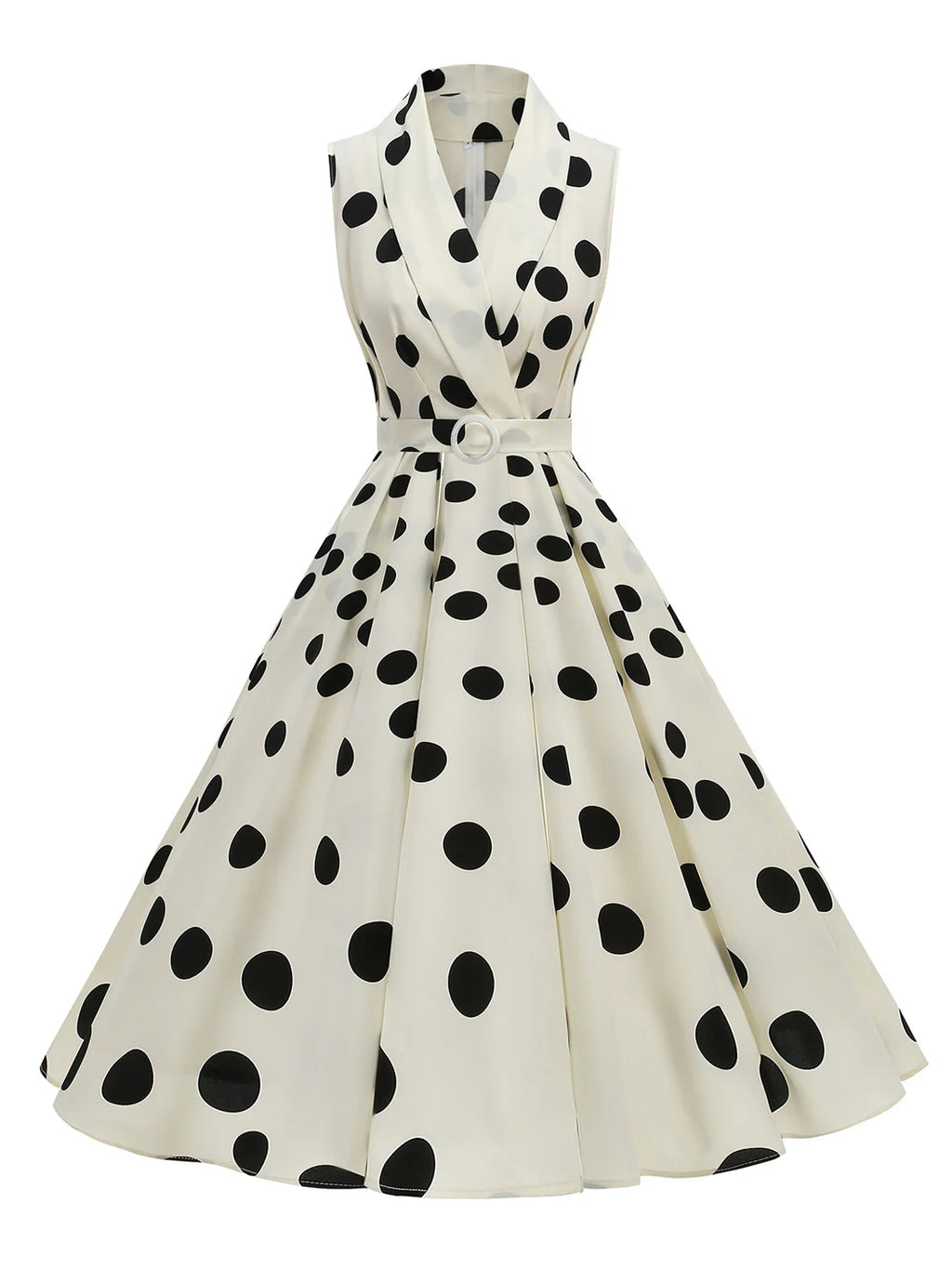 Women's Polka Dot Belted Summer Dress