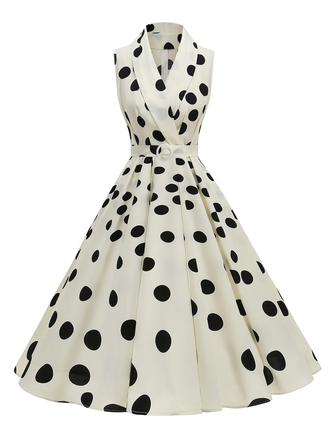 Women's Polka Dot Belted Summer Dress