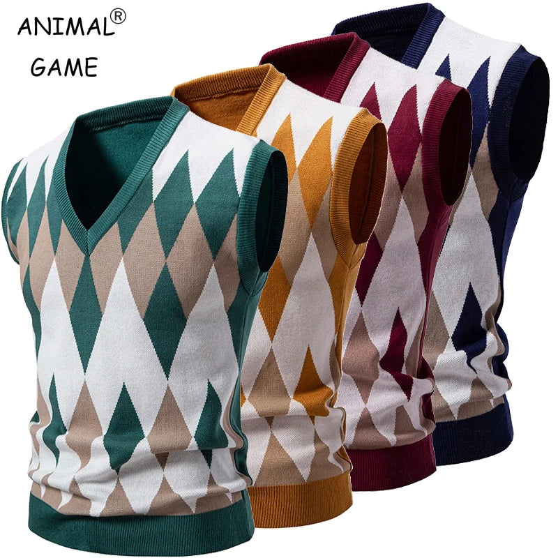 Men's Argyle Knit Vest (Lightweight)