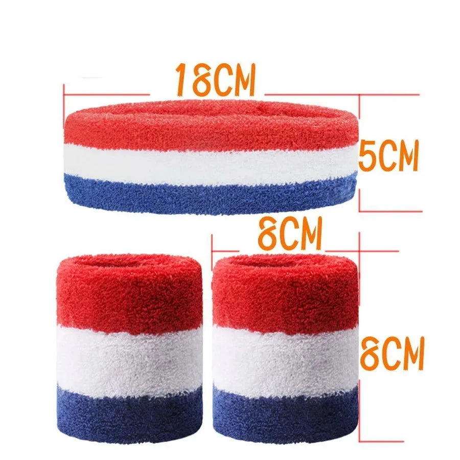 Rainbow Striped Sweatband Set (3-Pack)