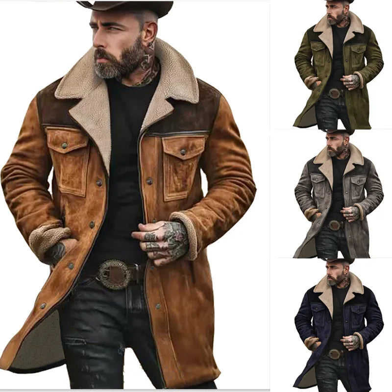 Men's Suede Multi-Pocket Zip Jacket