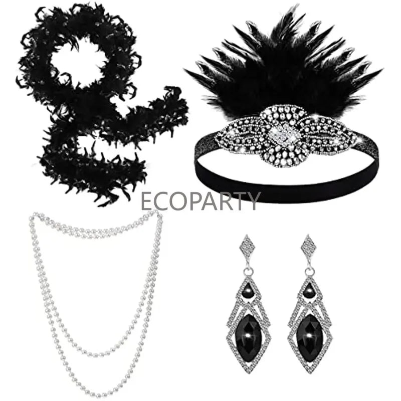 Women's 1920s Flapper Accessories Set (6-Piece)