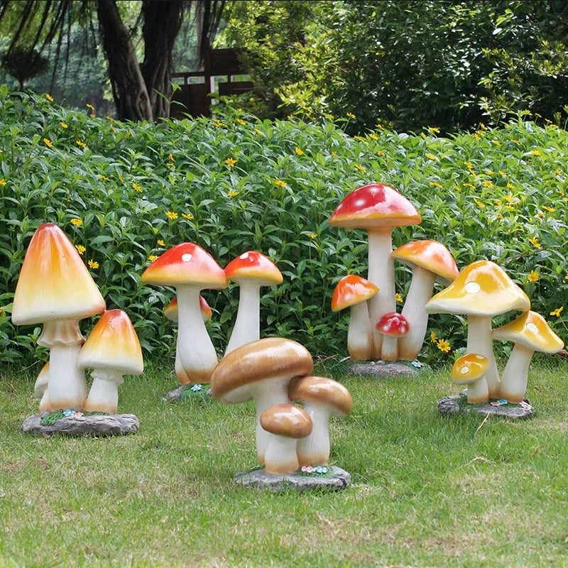 Mushroom Garden Statue – Resin Decor