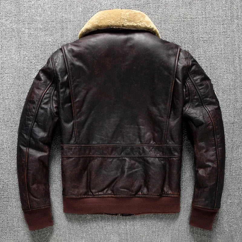 Men's Air Force Flight Jacket – Fur Collar Leather Coat
