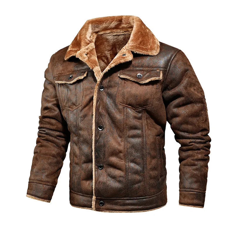 Men's Genuine Leather Bomber Jacket