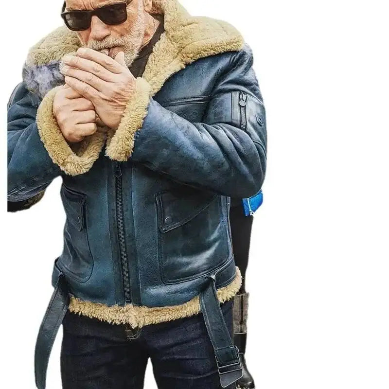 Men's Vintage PU Leather Zip Jacket