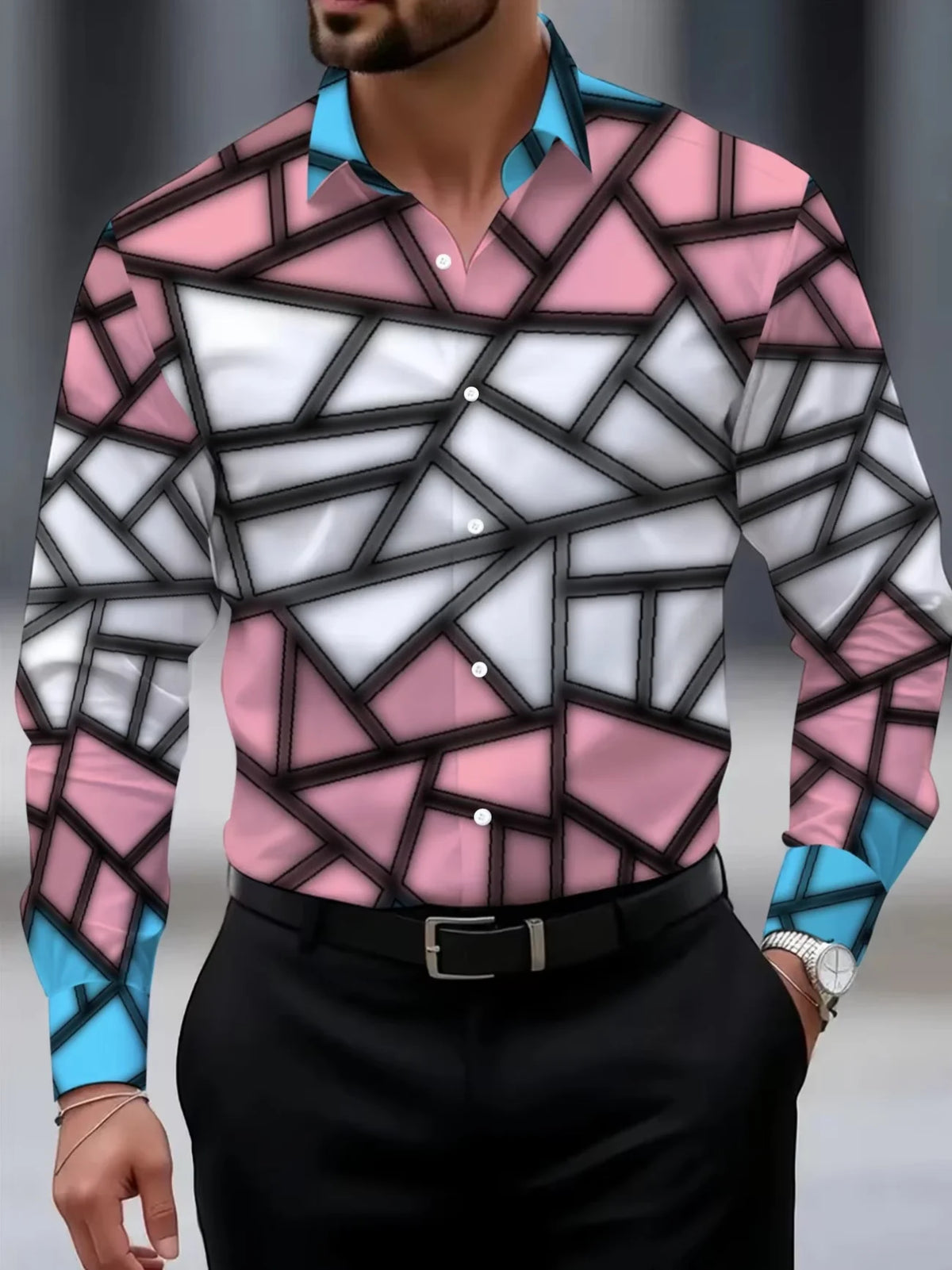 Men's Floral Print Long Sleeve Shirt – Bold Casual Style