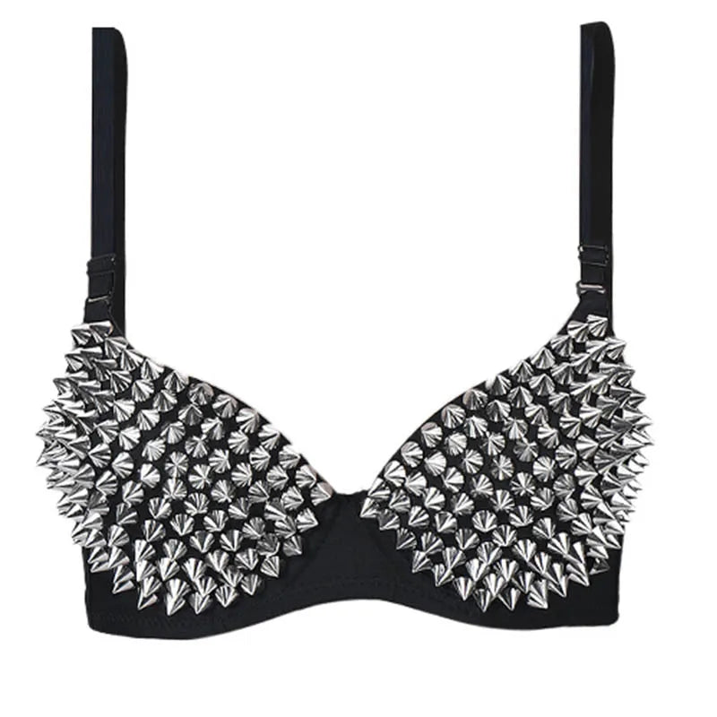 Women's Punk Rivet Lingerie Bra