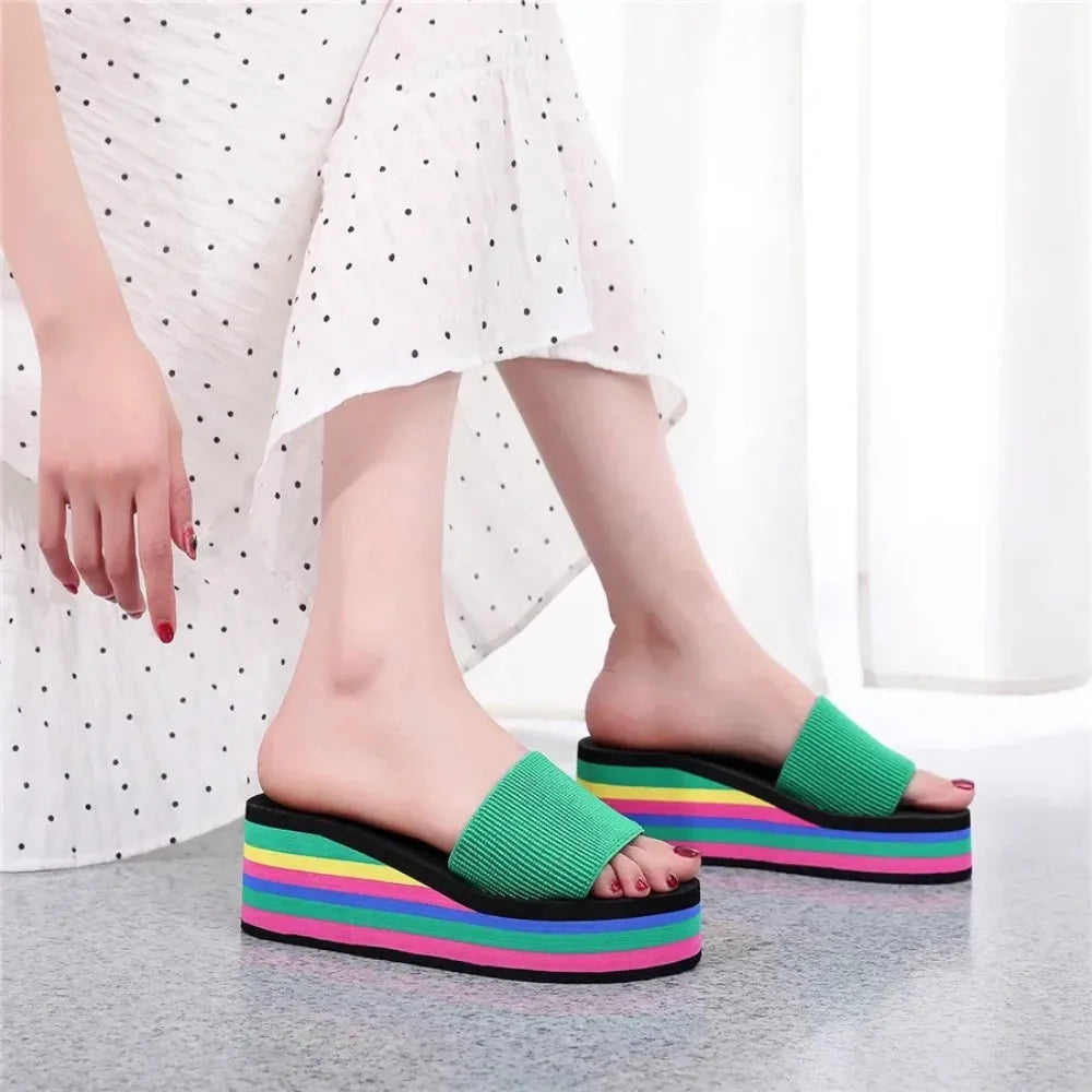 Women's Rainbow Platform Sandals