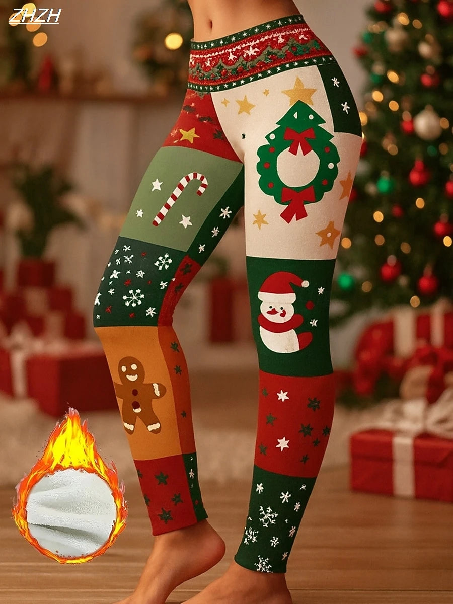 Women's Christmas Snowflake Thermal Leggings