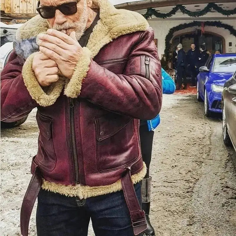 Men's Vintage PU Leather Zip Jacket