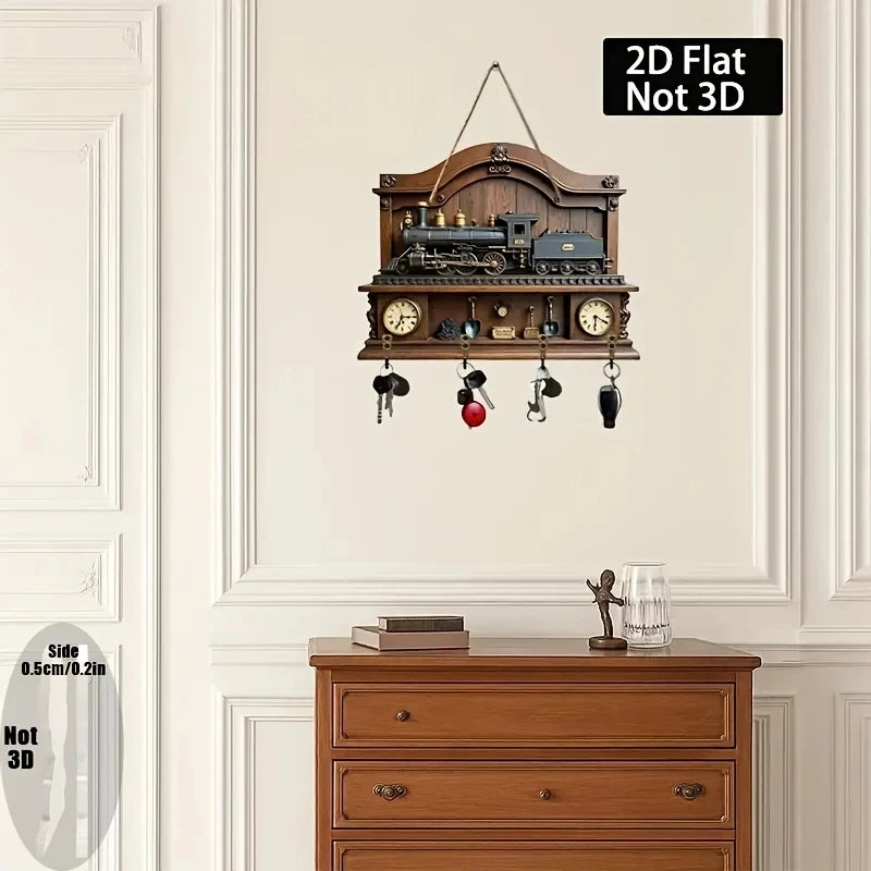 Retro Train Key Holder – Vintage Wall Decor