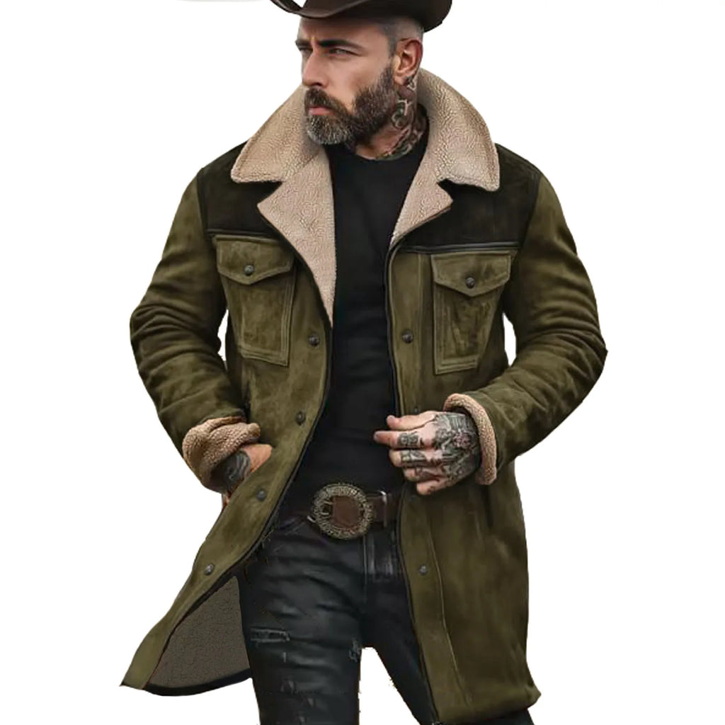 Men's Suede Multi-Pocket Zip Jacket