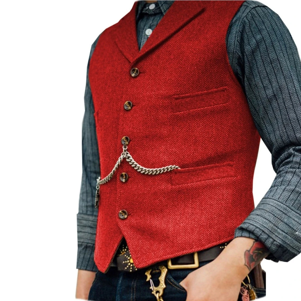 Men's Wool Tweed Waistcoat – Wedding Vest