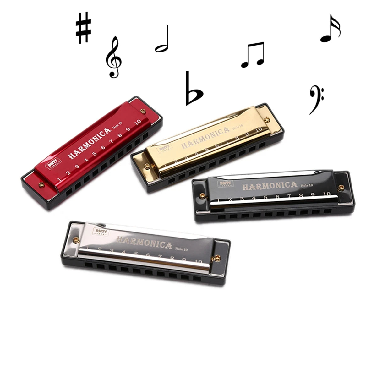 10-Hole Diatonic C Harmonica with Case
