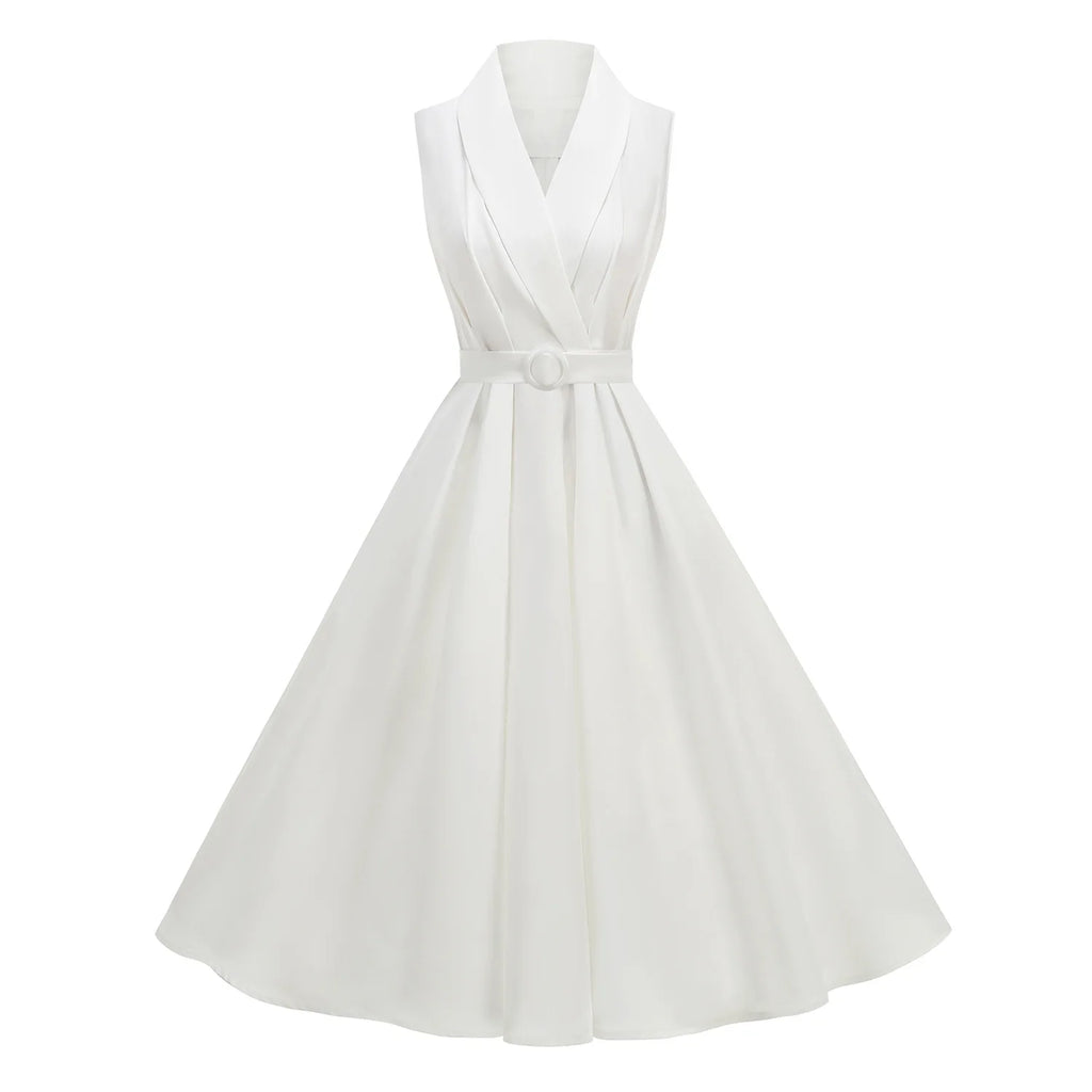 Women's Polka Dot Belted Summer Dress