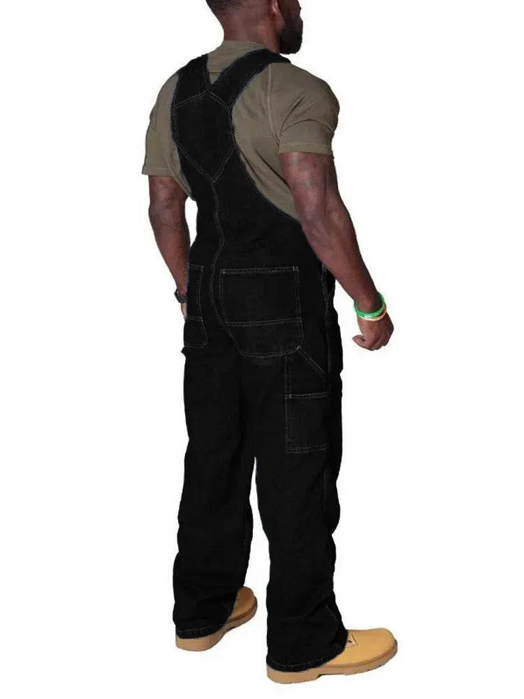 Men's Cargo Denim Jumpsuit