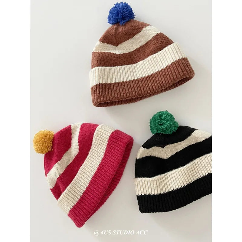 Women's Striped Knit Winter Hat
