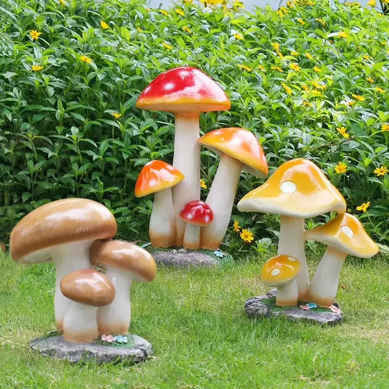 Mushroom Garden Statue – Resin Decor