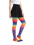 Women's Y2K Rainbow Striped Sheer Tights (2-Pack)
